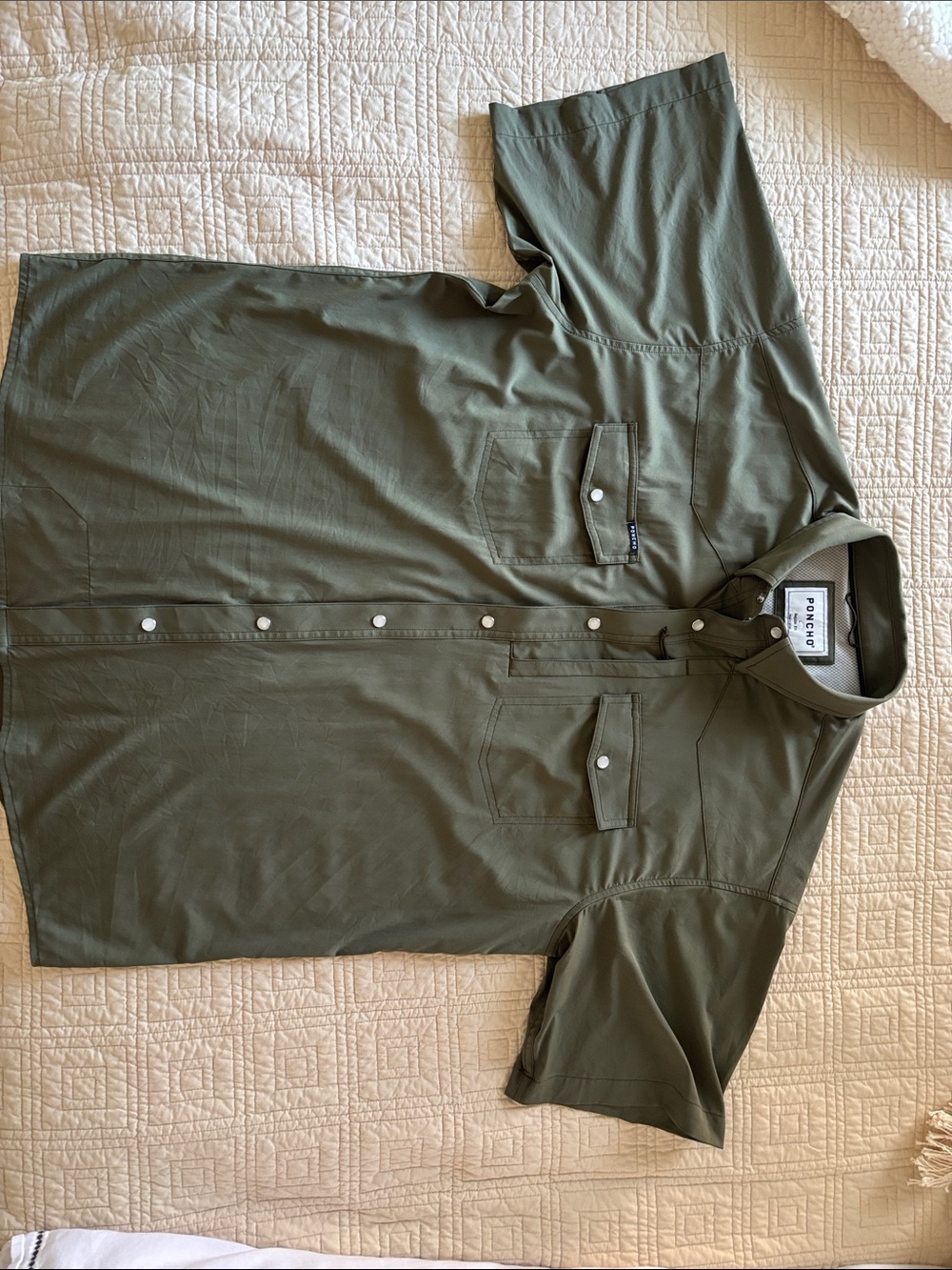 large poncho western style pearl snap. Only wore once decided needed XL